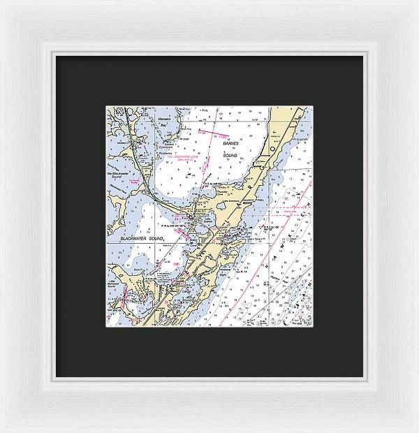 Key Largo Central-florida Nautical Chart - Framed Print