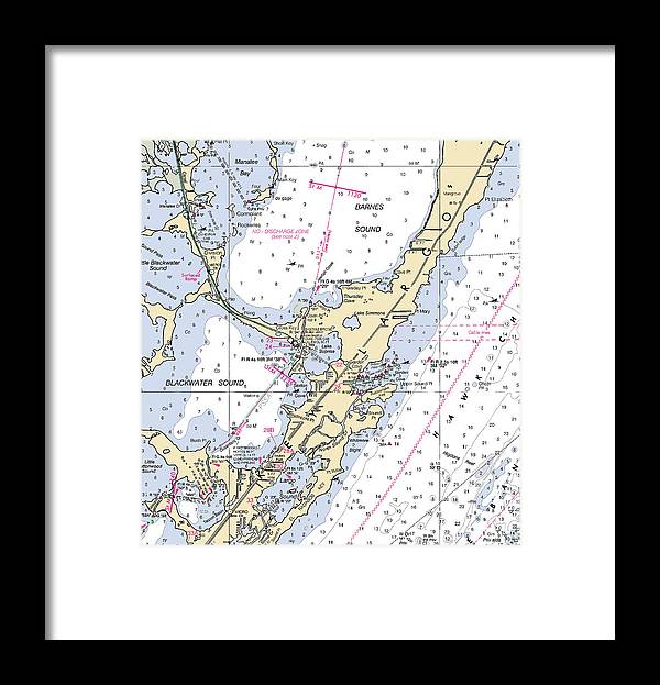 A beuatiful Framed Print of the Key Largo Central-Florida Nautical Chart by SeaKoast