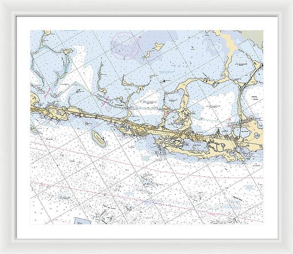 Key-largo -florida Nautical Chart _v6 - Framed Print