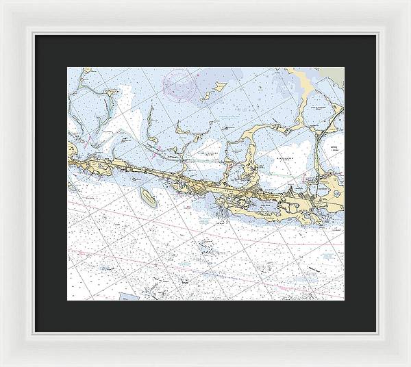 Key-largo -florida Nautical Chart _v6 - Framed Print