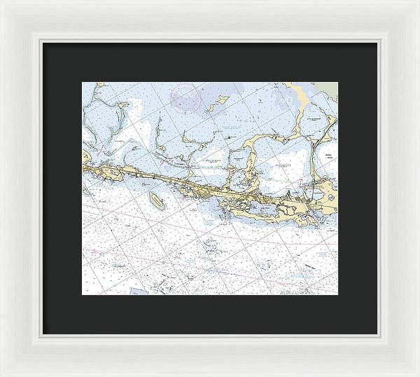 Key-largo -florida Nautical Chart _v6 - Framed Print