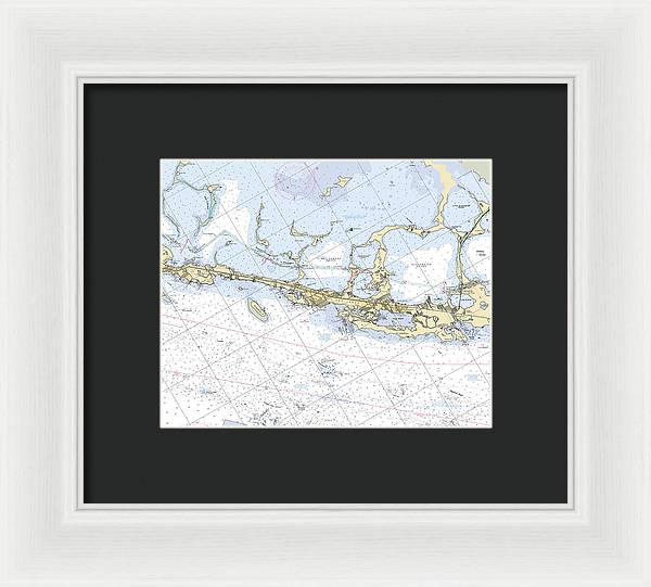 Key-largo -florida Nautical Chart _v6 - Framed Print