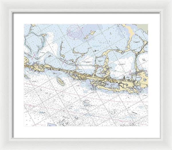 Key-largo -florida Nautical Chart _v6 - Framed Print