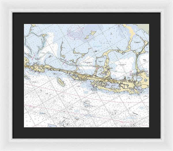 Key-largo -florida Nautical Chart _v6 - Framed Print