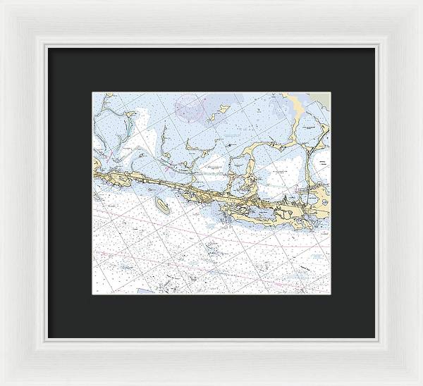 Key-largo -florida Nautical Chart _v6 - Framed Print