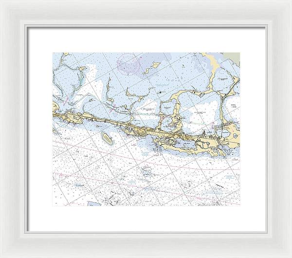 Key-largo -florida Nautical Chart _v6 - Framed Print