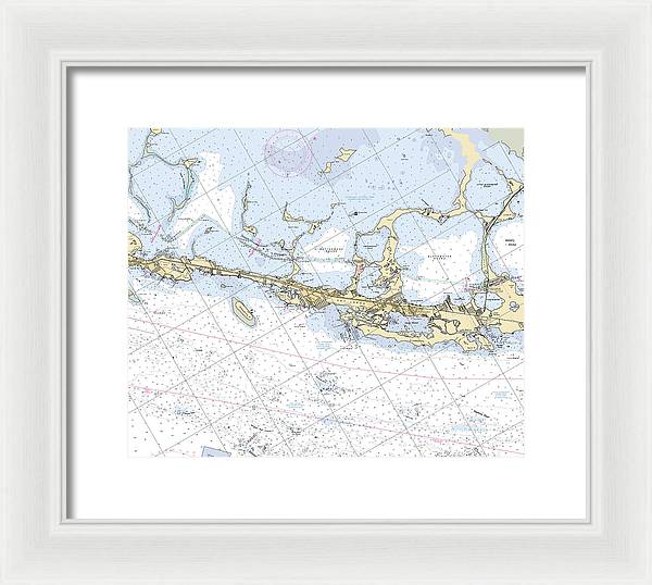 Key-largo -florida Nautical Chart _v6 - Framed Print