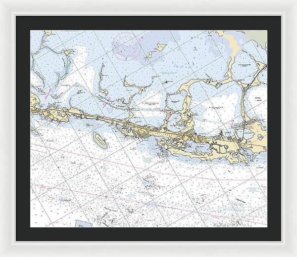 Key-largo -florida Nautical Chart _v6 - Framed Print