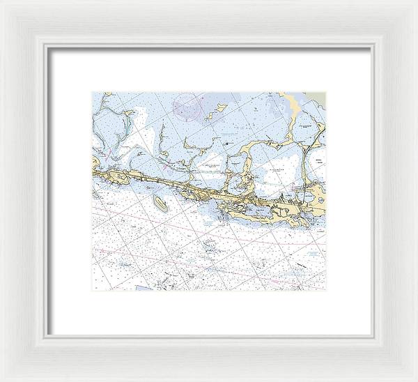 Key-largo -florida Nautical Chart _v6 - Framed Print