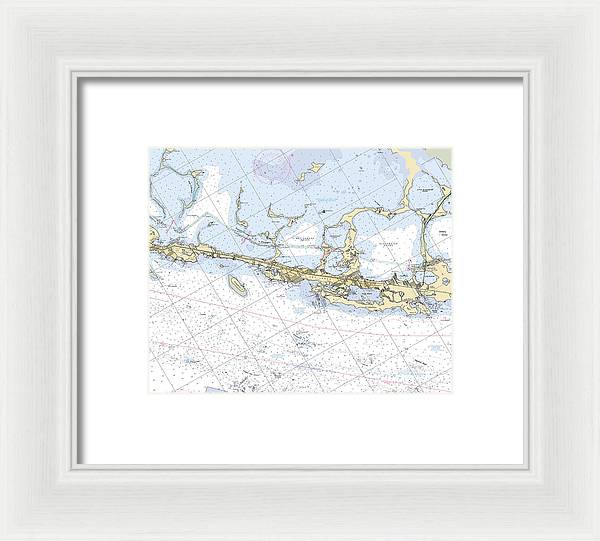 Key-largo -florida Nautical Chart _v6 - Framed Print