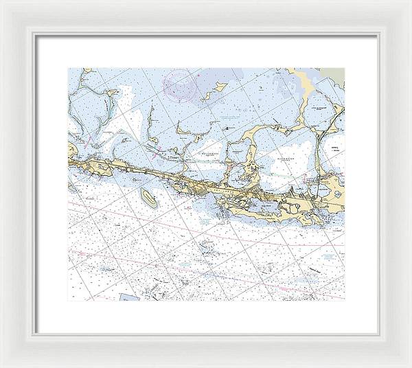 Key-largo -florida Nautical Chart _v6 - Framed Print