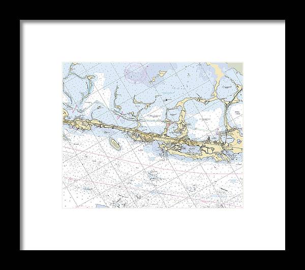 A beuatiful Framed Print of the Key-Largo -Florida Nautical Chart _V6 by SeaKoast