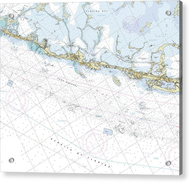Key Largo Islamorada Florida Nautical Chart - Acrylic Print