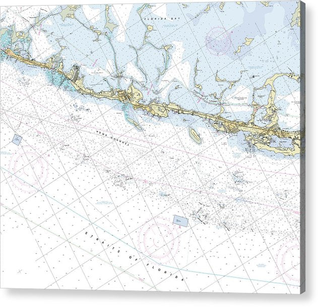 Key Largo Islamorada Florida Nautical Chart  Acrylic Print