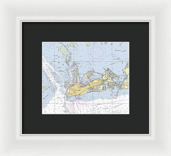 Key West Florida Nautical Chart - Framed Print