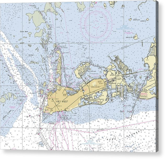 Key West Florida Nautical Chart  Acrylic Print