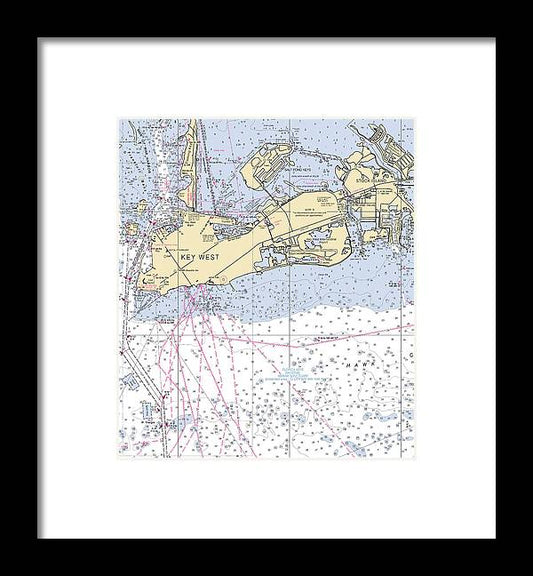 A beuatiful Framed Print of the Key West -Florida Nautical Chart _V2 by SeaKoast