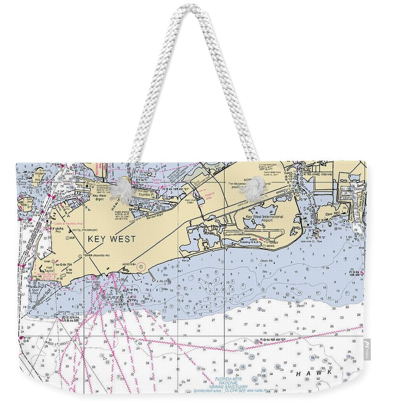 Key West -florida Nautical Chart _v2 - Weekender Tote Bag