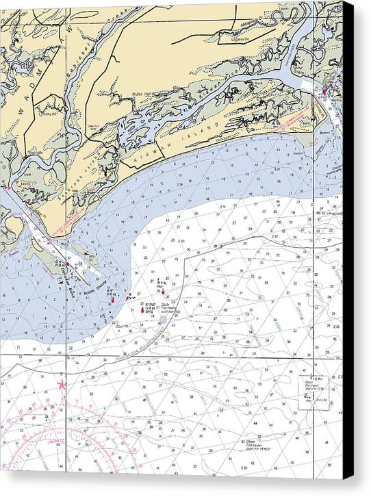 Kiawah Island-south Carolina Nautical Chart - Canvas Print