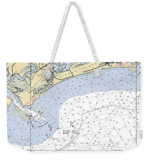 Kiawah Island-south Carolina Nautical Chart - Weekender Tote Bag