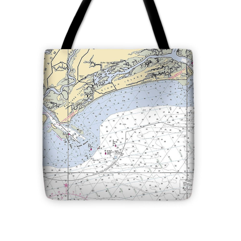 Kiawah Island-south Carolina Nautical Chart - Tote Bag