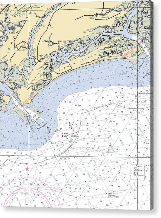 Kiawah Island-South Carolina Nautical Chart  Acrylic Print