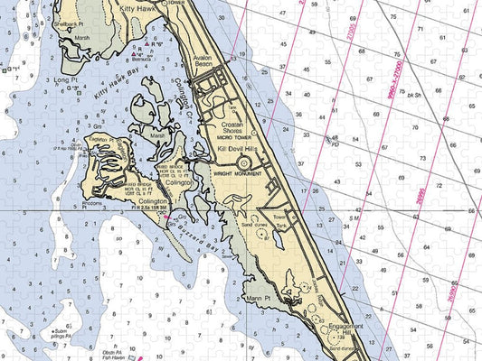 Kill Devil Hills North Carolina Nautical Chart Puzzle