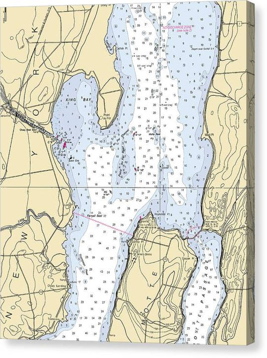 King Bay-Lake Champlain  Nautical Chart Canvas Print