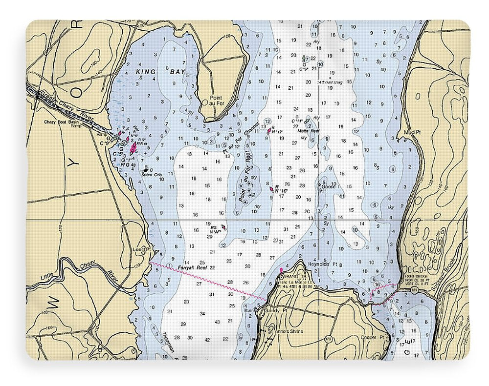 King Bay-lake Champlain  Nautical Chart - Blanket