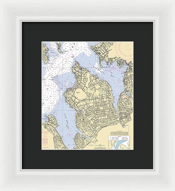 Kings Point-new York Nautical Chart - Framed Print