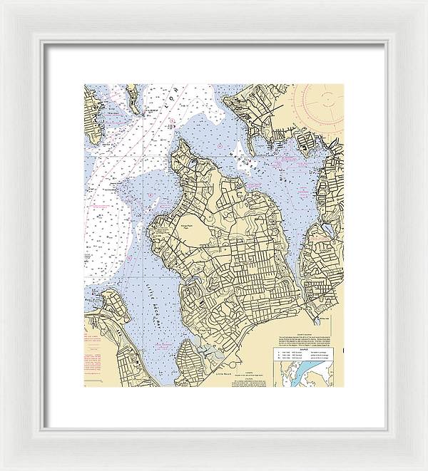 Kings Point-new York Nautical Chart - Framed Print