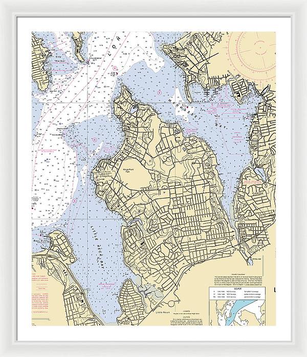 Kings Point-new York Nautical Chart - Framed Print