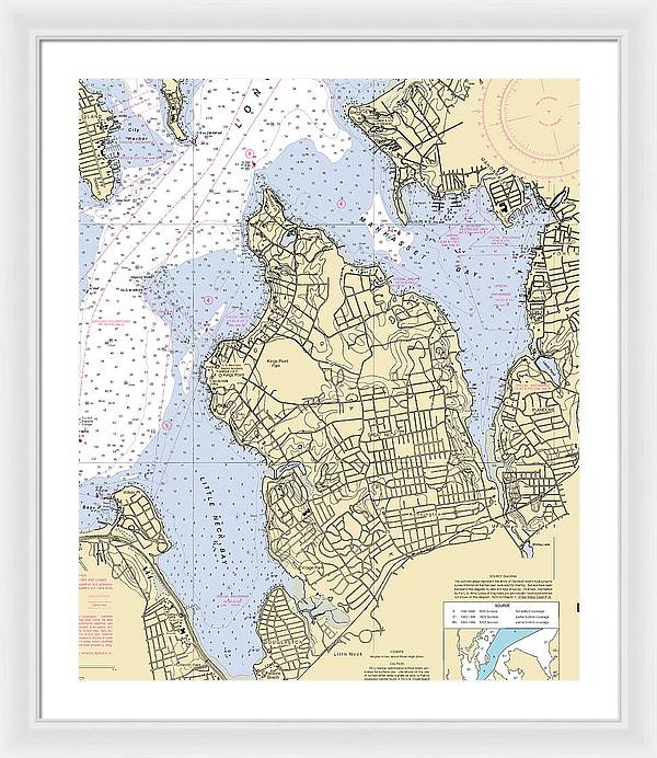 Kings Point-new York Nautical Chart - Framed Print