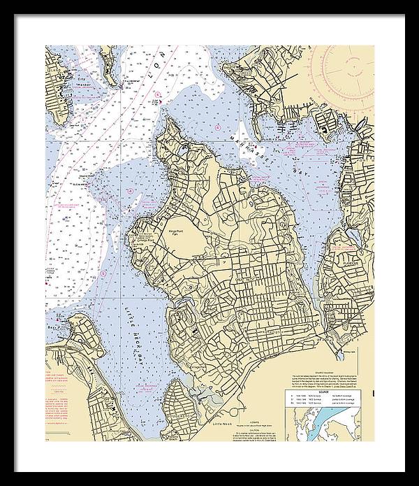 Kings Point-new York Nautical Chart - Framed Print