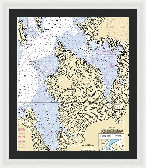 Kings Point-new York Nautical Chart - Framed Print