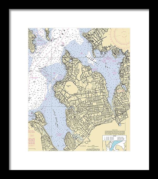 Kings Point-new York Nautical Chart - Framed Print