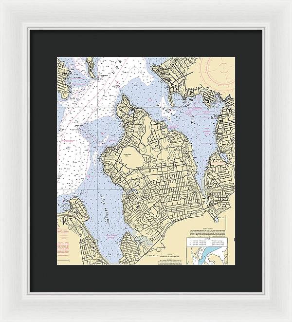 Kings Point-new York Nautical Chart - Framed Print