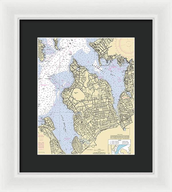 Kings Point-new York Nautical Chart - Framed Print