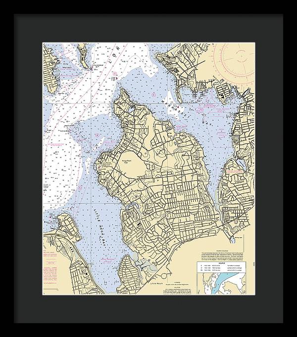 Kings Point-new York Nautical Chart - Framed Print