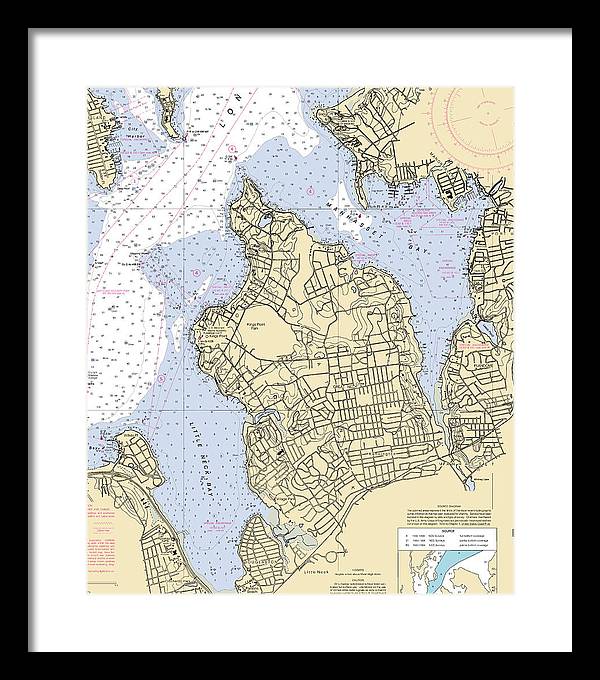 Kings Point-new York Nautical Chart - Framed Print