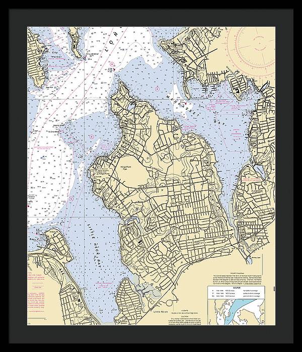 Kings Point-new York Nautical Chart - Framed Print