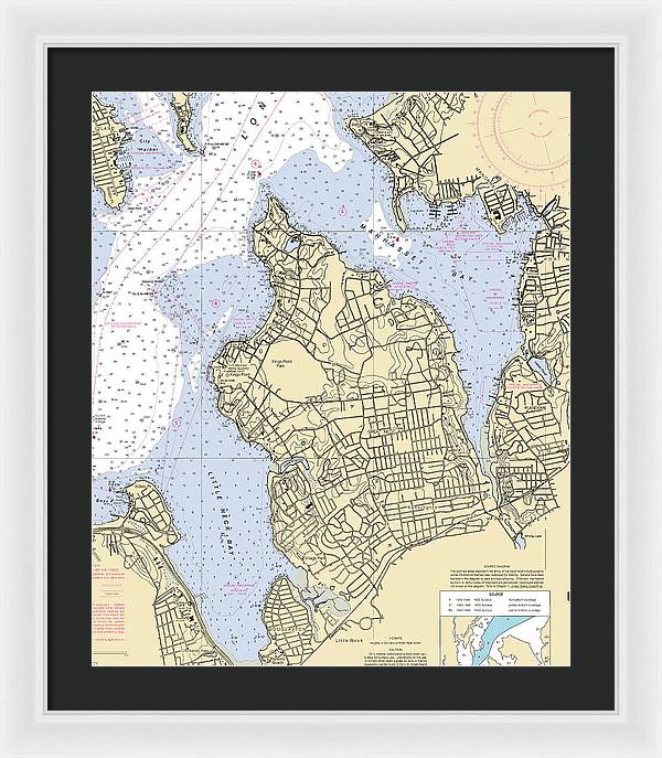 Kings Point-new York Nautical Chart - Framed Print