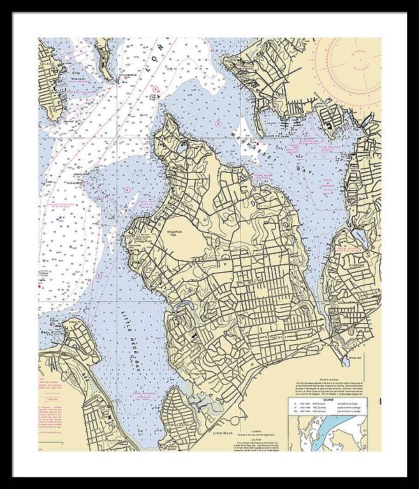 Kings Point-new York Nautical Chart - Framed Print