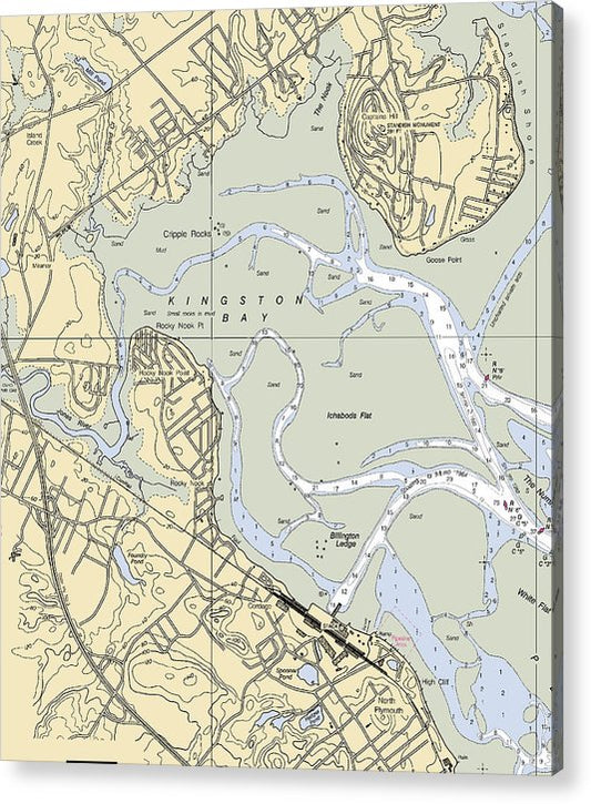 Kingston Bay-Massachusetts Nautical Chart  Acrylic Print