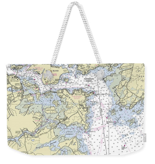 Kittery Maine Nautical Chart - Weekender Tote Bag