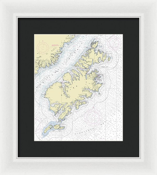 Kodiak Alaska Nautical Chart - Framed Print