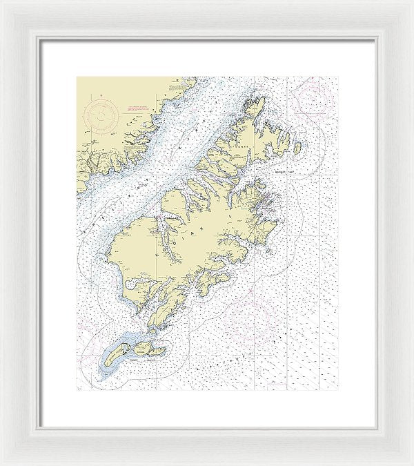 Kodiak Alaska Nautical Chart - Framed Print