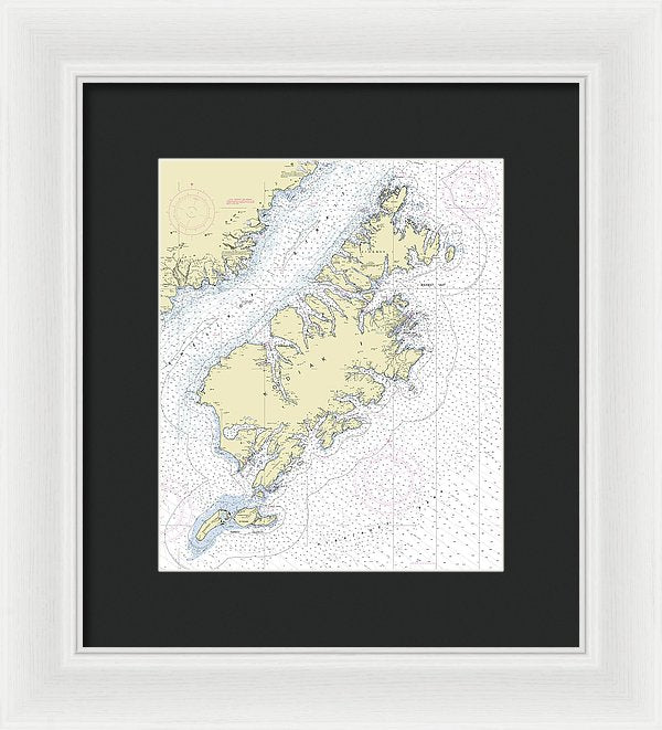 Kodiak Alaska Nautical Chart - Framed Print