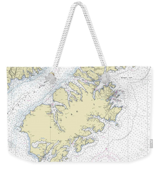 Kodiak Alaska Nautical Chart - Weekender Tote Bag