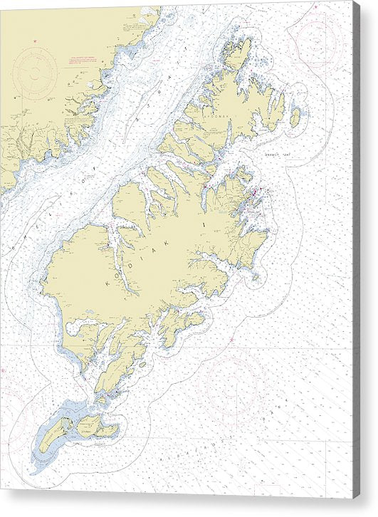 Kodiak Alaska Nautical Chart  Acrylic Print